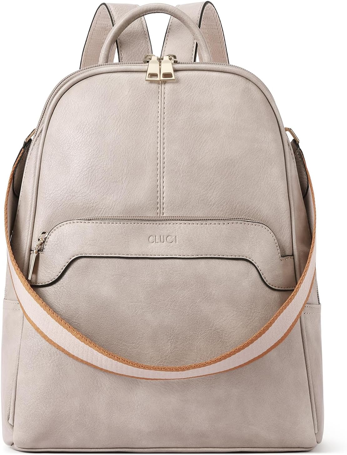 CLUCI Small Backpack for Women, Womens Backpack PU Backpack Purse for Women Leather Convertible Travel Backpack Shoulder Bags