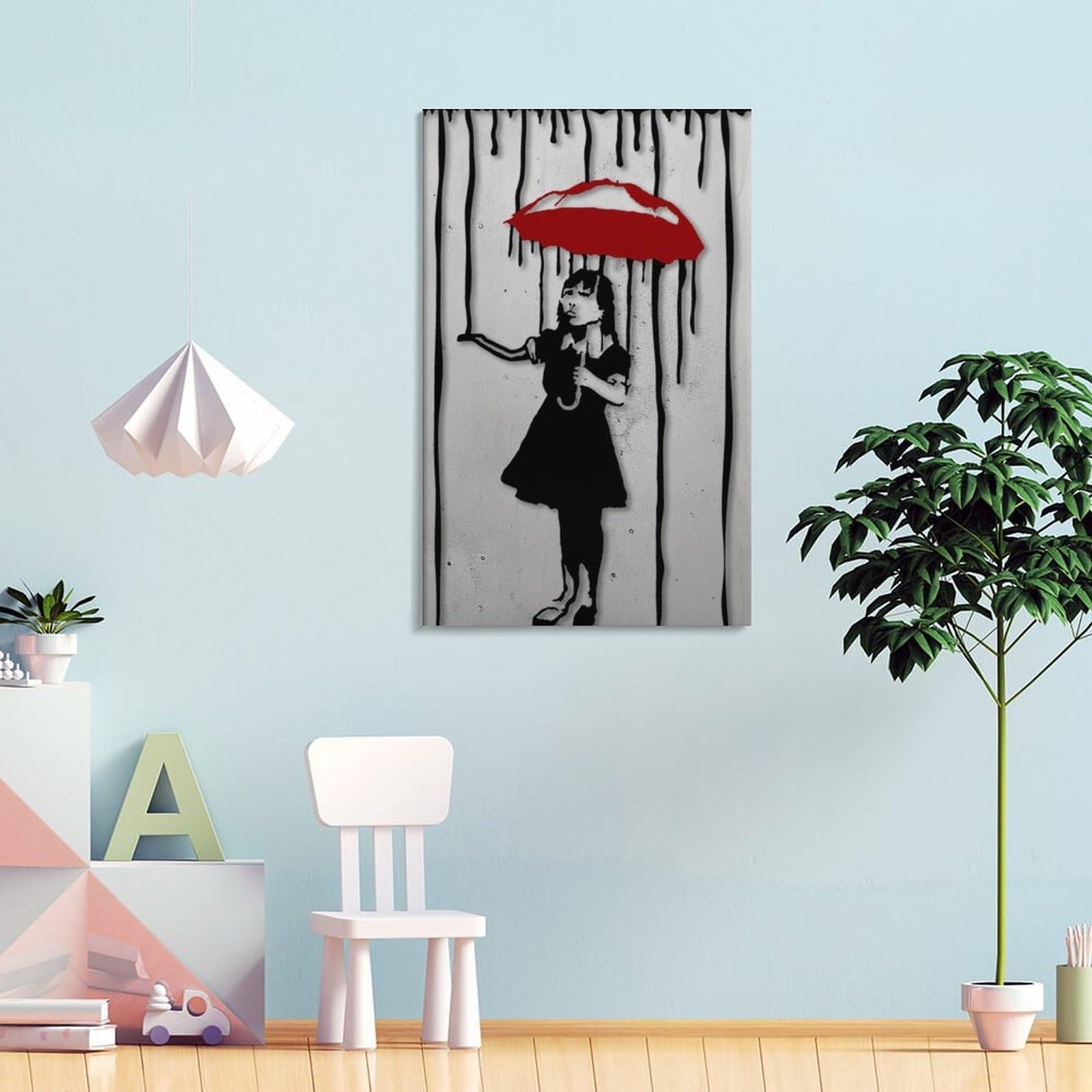 Amazon.co.jp: BANKSYバンクシー《アンブレラガール》絵画コレクション
