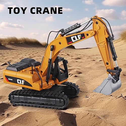 Miniatura 3 de Digger Toys for Boys - Camión de construcción con luces simuladas, modelo de excavadora sobre orugas para niños de 3 a 5 años, 6101A