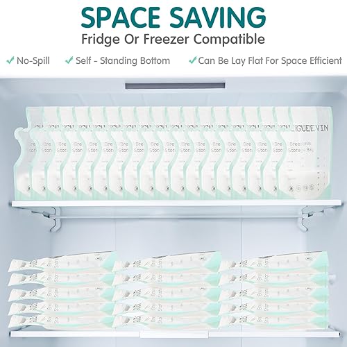 Miniatura 5 de Gueevin 500 bolsas de almacenamiento de leche materna de 6 onzas, bolsas de almacenamiento de leche materna para congelador, bolsas de
