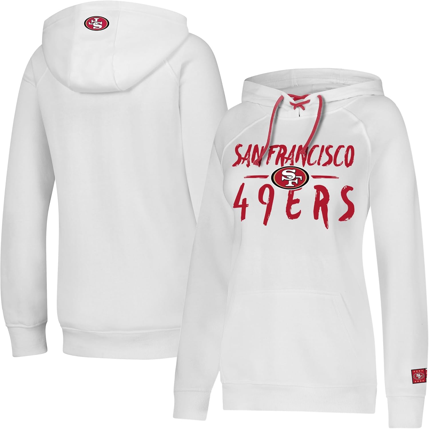 Ultra Game Women's NFL Official Super Soft Tie Neck Hoodie Sweatshirt