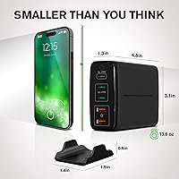 Vista 8 de Cargador USB C de 245 W A2215 - Bloque de cargador USB C - Cargador GaN de 5 puertos de escritorio 3 USB-C 2 USB-A - Hub USB alimentado - Múltiples