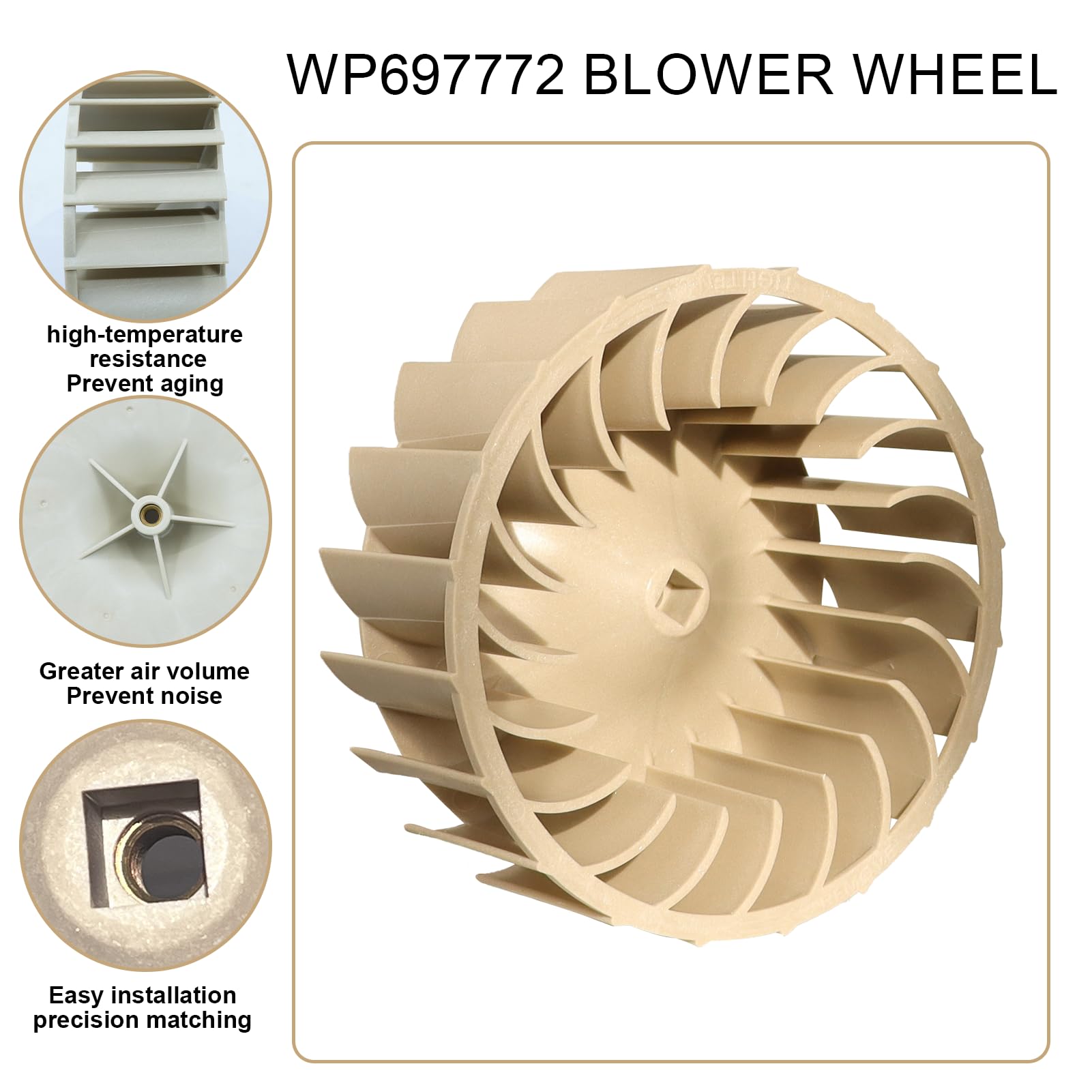 Amazon.com: 697772 WP697772 Dryer Blower Wheel Fit for Whirlpool