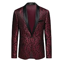 Allthemen Blazer Casual di Lusso da Uomo Slim Fit Paisley Floral Jacquard Suit Giacche