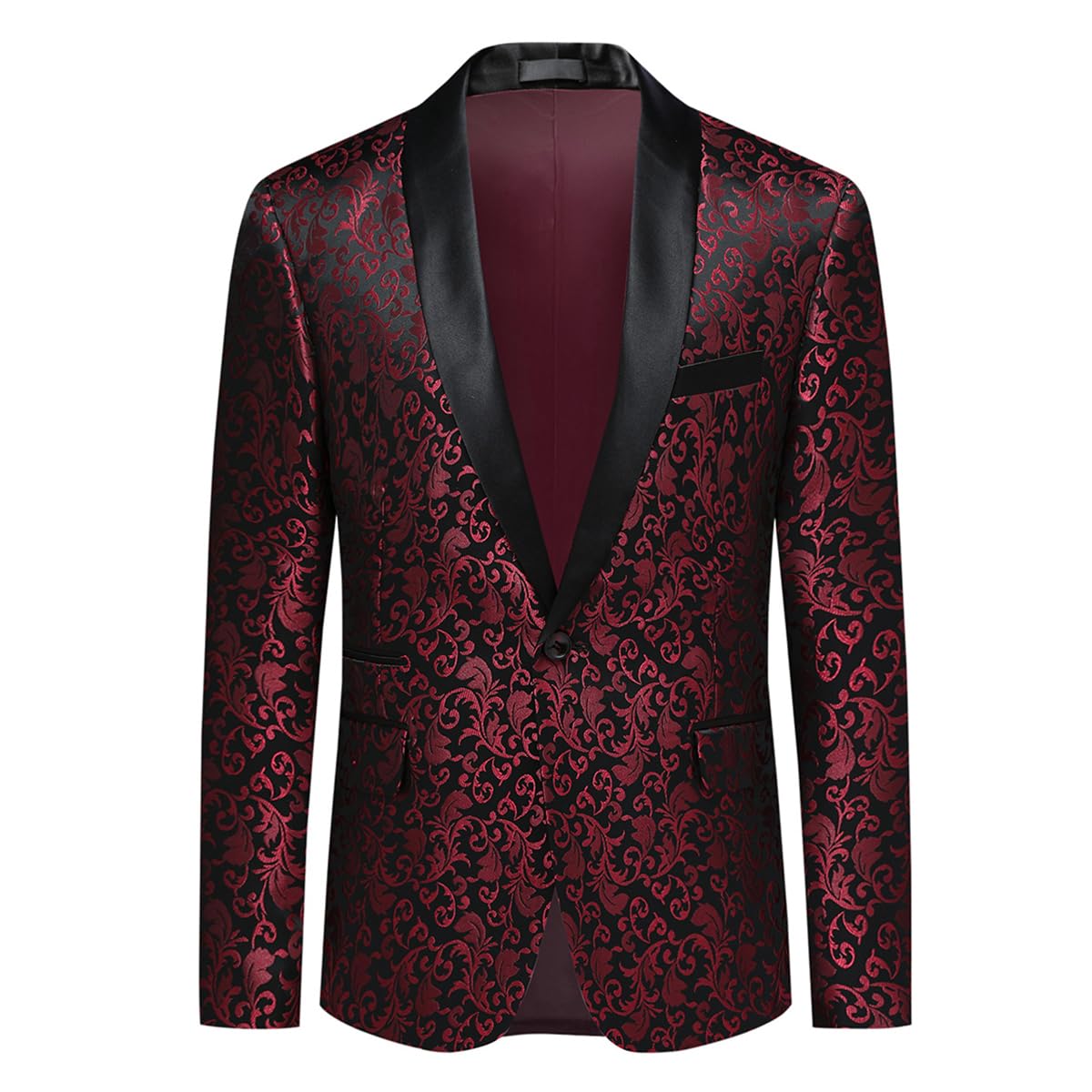 Allthemen Sakko Herren Slim Fit Jacquard Bunte Sakko Casual Blazer Glitzer Smokingjacke Anzugjacke für Hochzeit