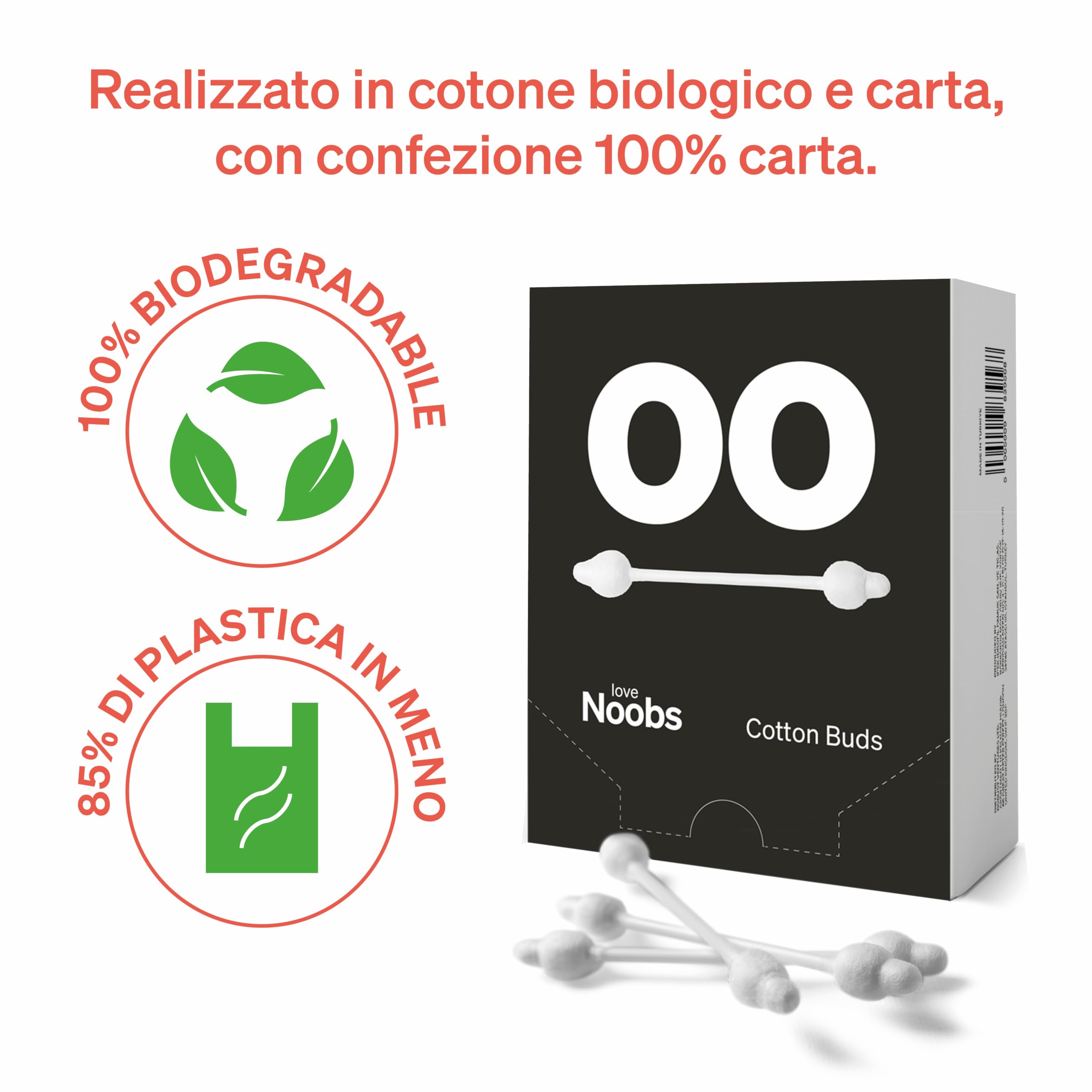 Cotton Fioc Neonato di LoveNoobs™, 100% Cotone, 240 Pezzi, Bastoncini Bambino Biologico, Bastoncini Ultra Morbidi per le Orecchie, Per Tutta la Famiglia