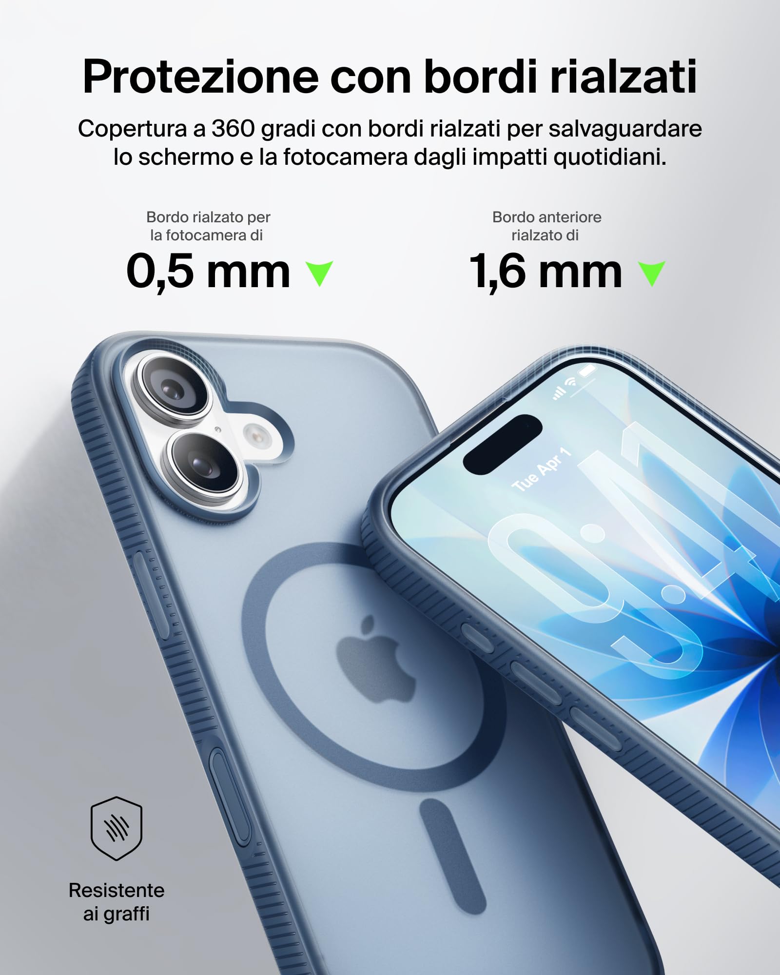 Custodia Belkin SheerForce Protect Per IPhone 17 – MagSafe, Antiurto, Sottile, Resistente A Cadute Da 4 Metri, Blu