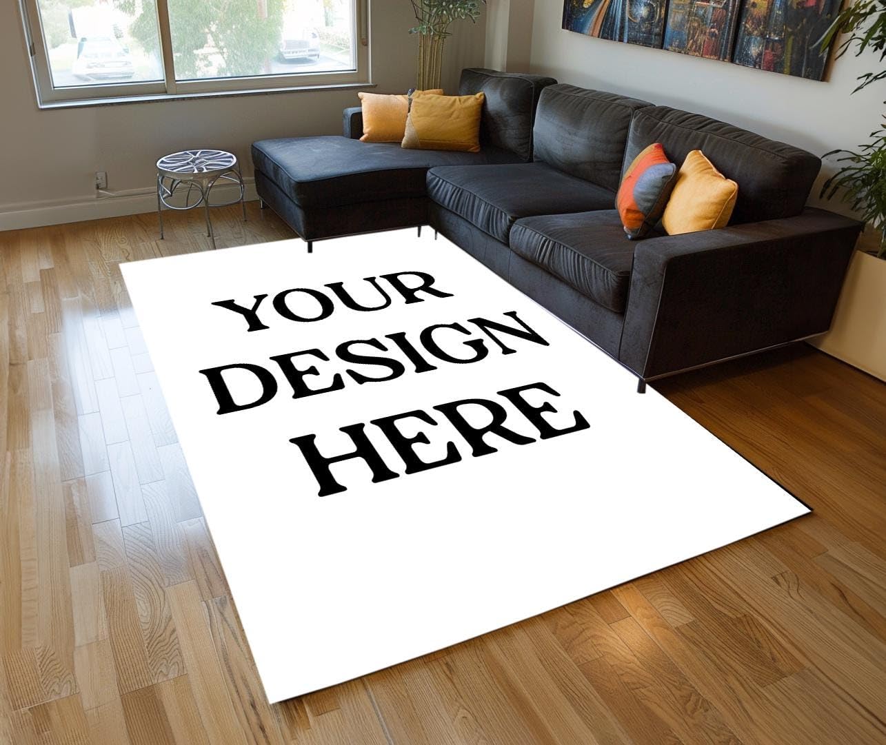 Tapis personnalisé sur mesure de luxe abstrait et lavable 150x220 cm