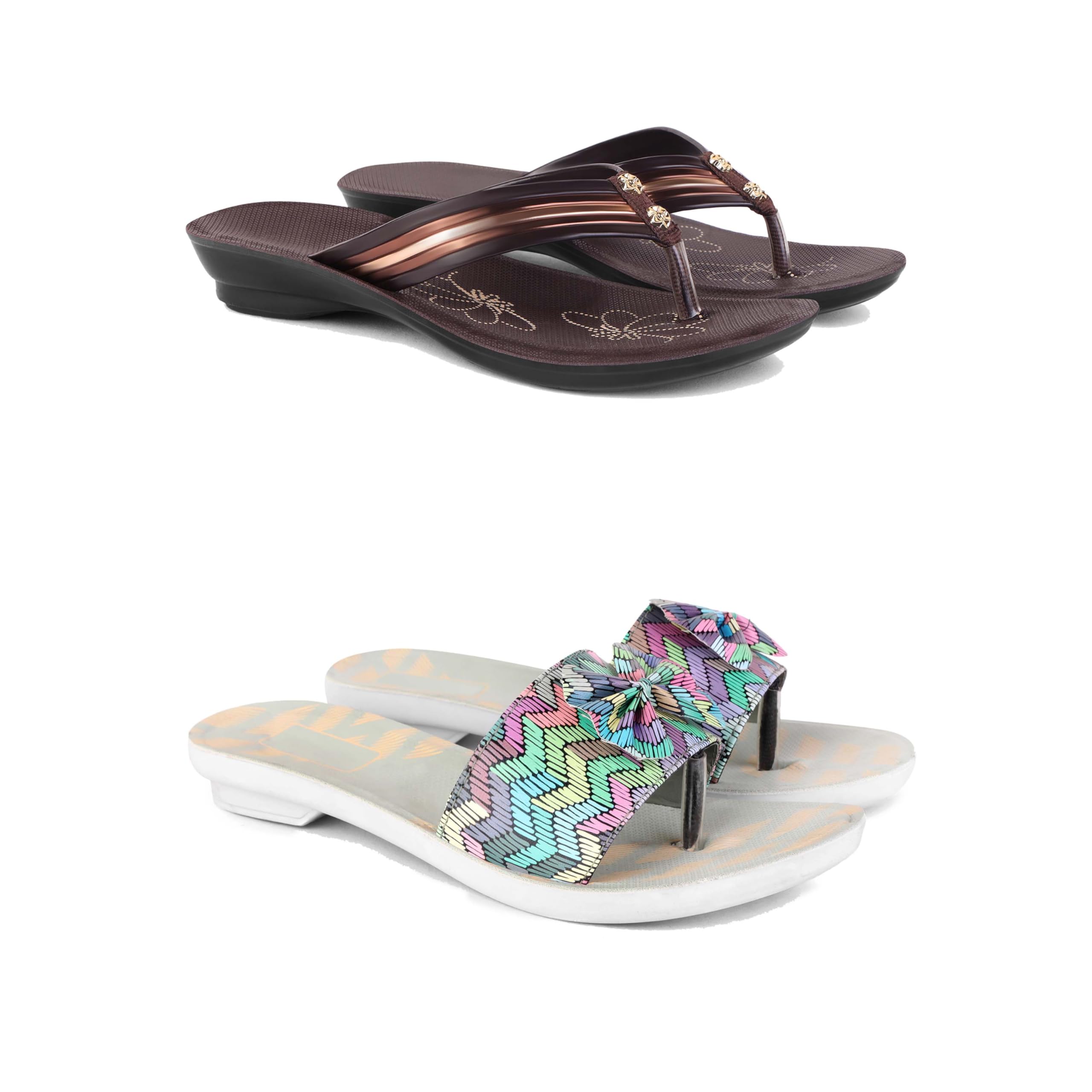 drackfoot Women's Sandals | Lightweight Wear| Stylish & Easy to Wear For Women'S GRT-SAN-(2-COMBO)-1955-1966-picture-33