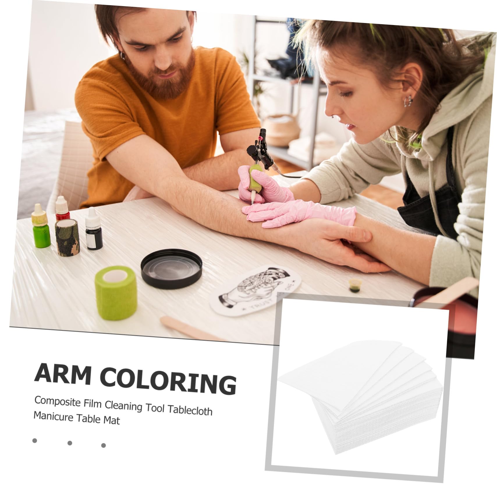 Homoyoyo 125 piezas Unidades Toallitas Desechables Limpieza Tatuajes y Uñas Manteles Protectores Spa y Salón Absorbentes Portátiles para Sensible