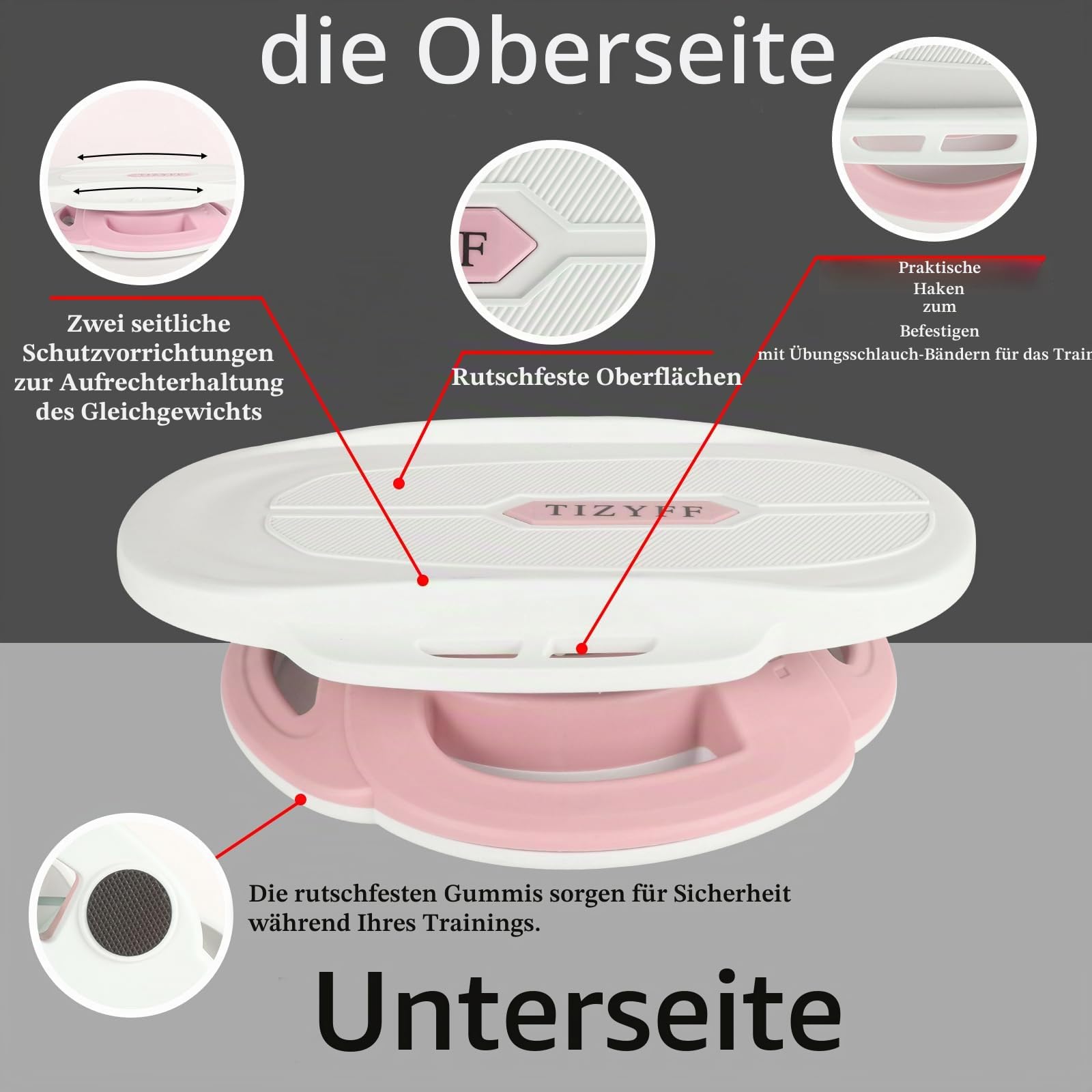 Taillentwister, TIZYFF Sportgeräte zuhause Twist-Waist Disc Board Balancer Geräuschloses Board für Taille, Arme, Beine, Hüften-Übungen, Fitness Indoor/Outdoor.…