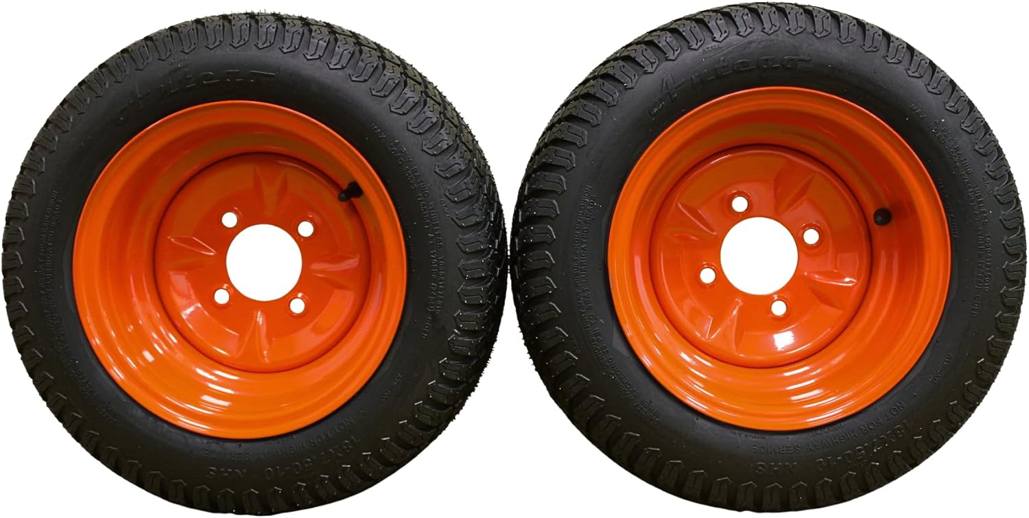 Antego Tire & Wheel (Set of 2) 18x7.50-10 | Perfect Fit for Kubota OEM Part #K3001-17300