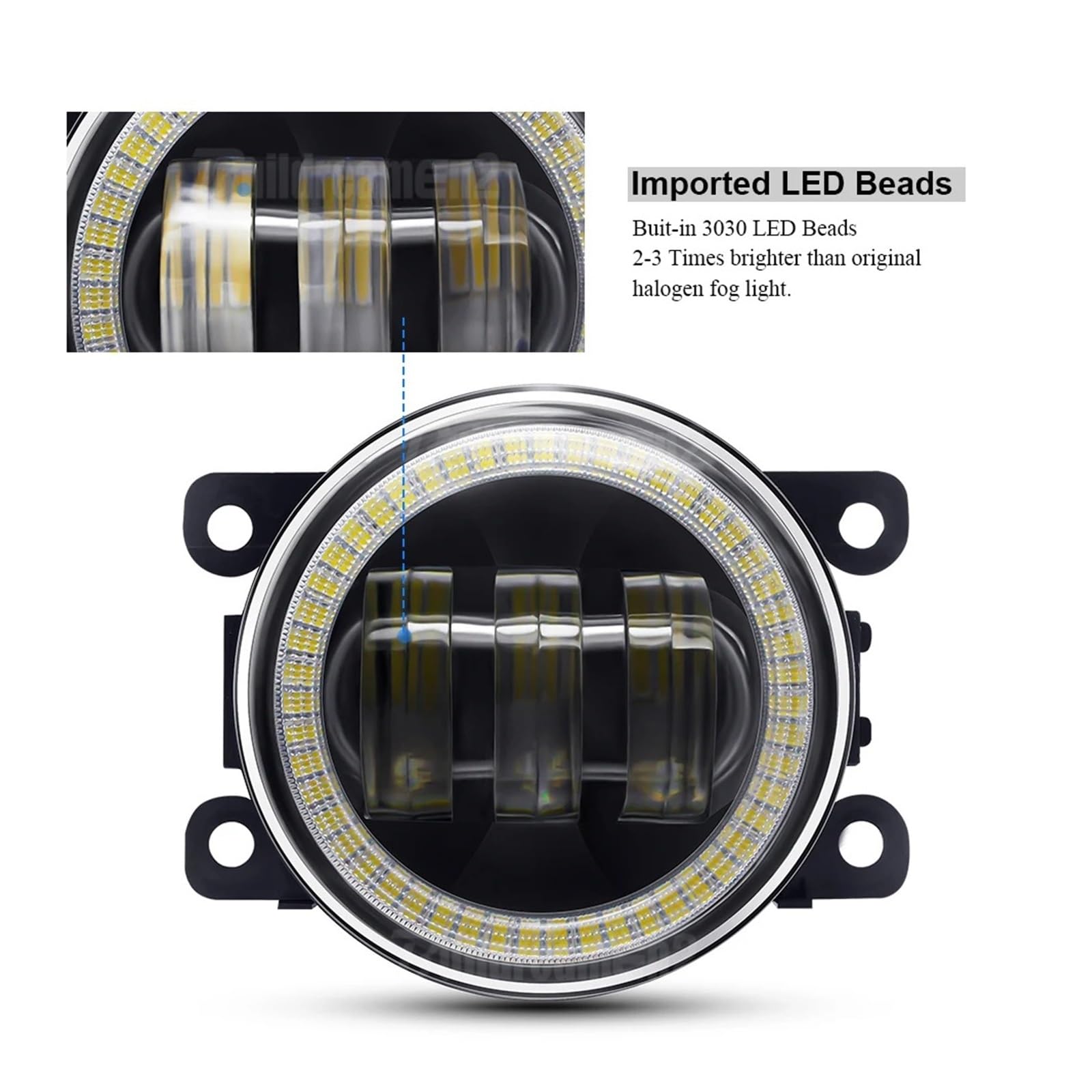 FARO FANALE 2 X Gruppo Luce Nebbia Dell'occhio Angelo Per Opel Per Corsa D Hatchback 2007-2015 Auto LED Lente Nebbia Lampada Marcia Diurna DRL 30W H11 12V Fari Anteriori(Bianco)