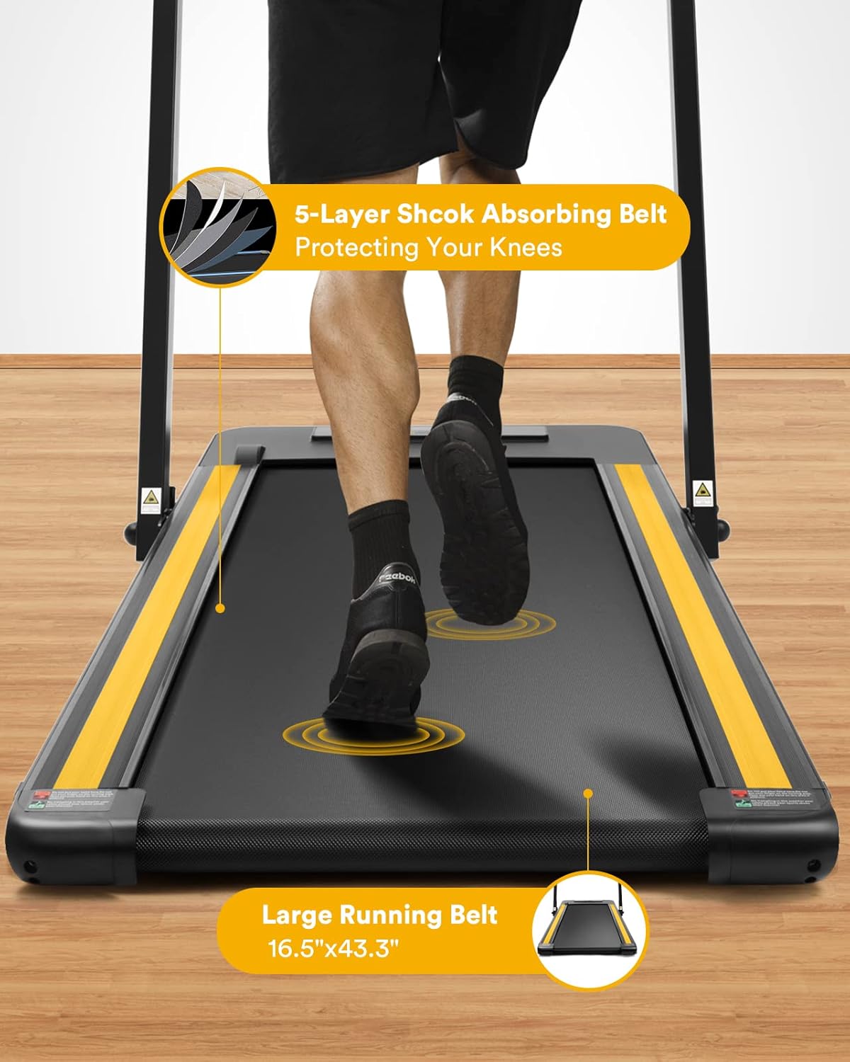 Treadmill belt with 5-layer shock absorption