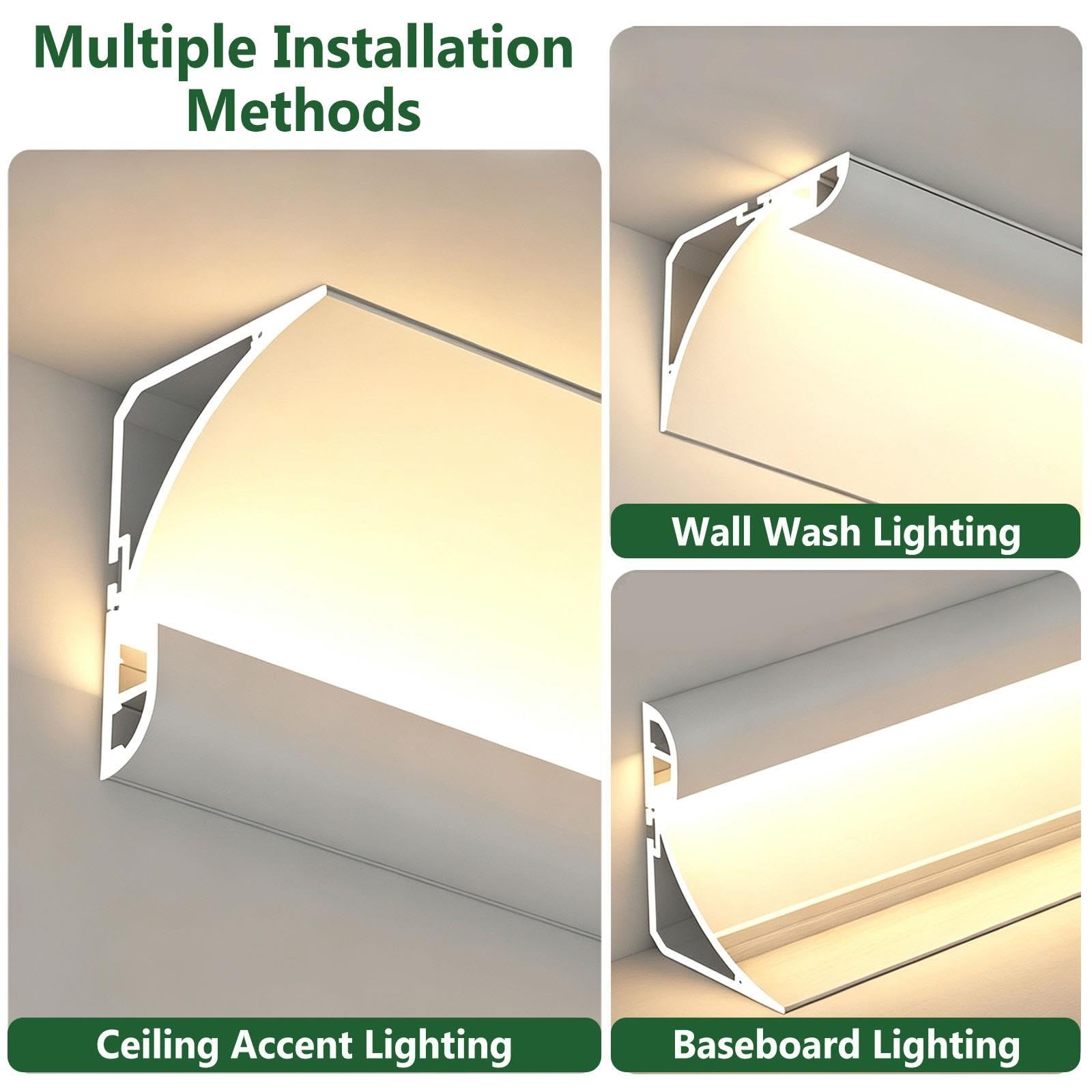 Profilo LED Con Diffusore Per Striscia LED Soffitto Camera Bianco