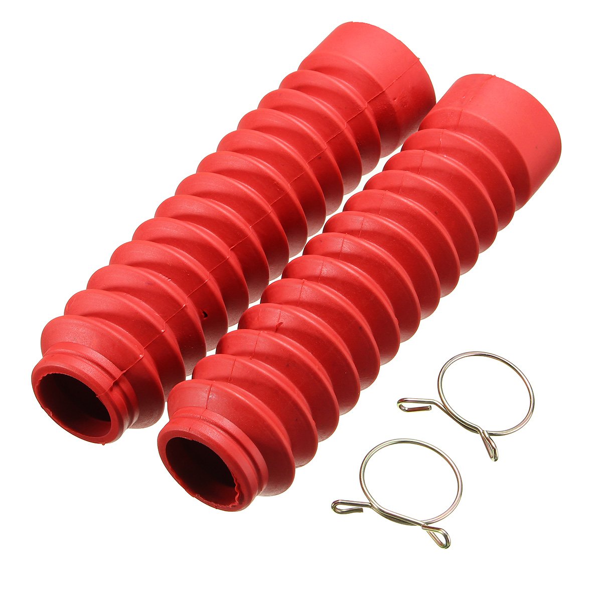 Alamor Red Pair Motorcycle Rubber Front Fork Cover Protector Gaiters Boot Gaitor 4 Colors
