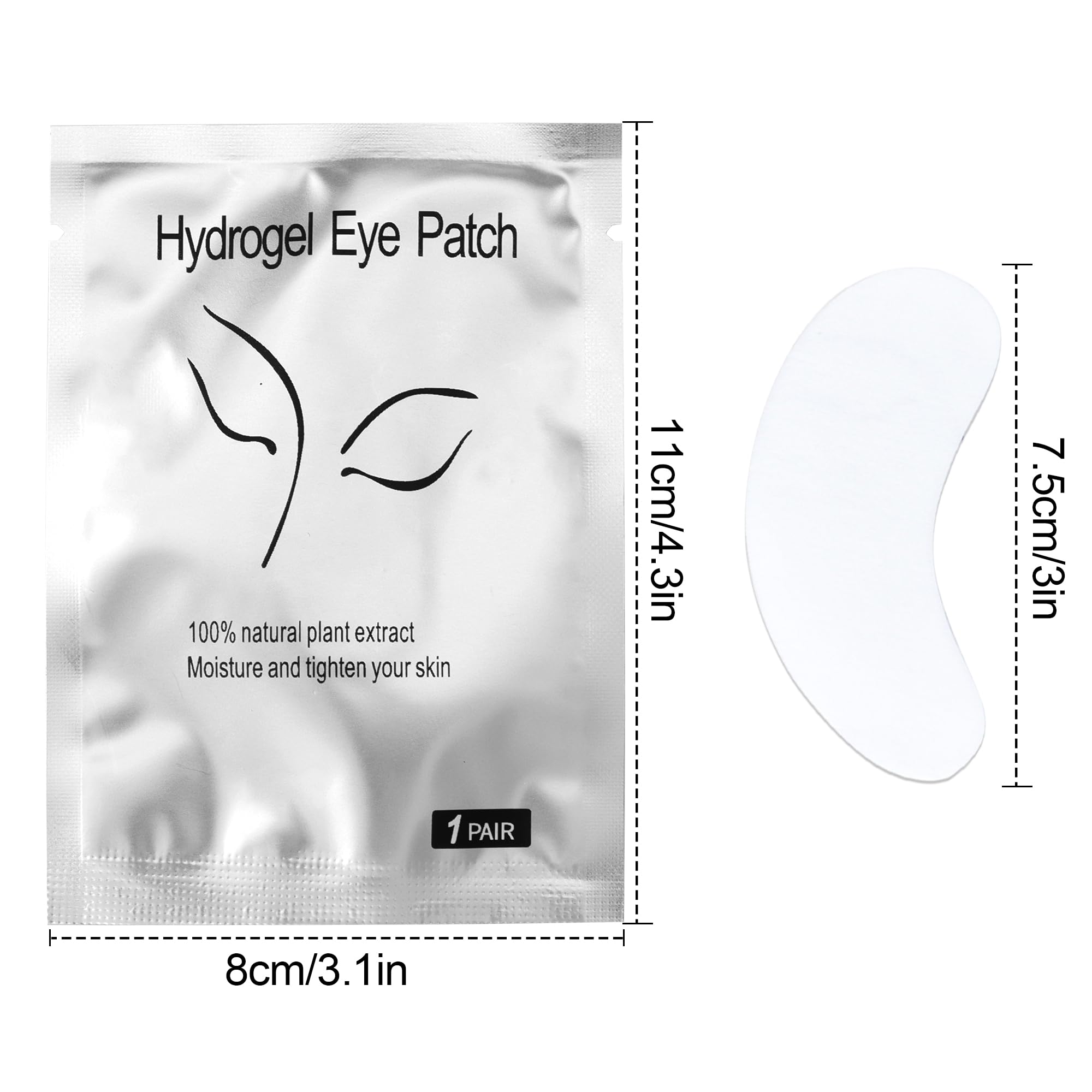 Patch extension ciglio 100 Paia Eye Gel Patches Lash Extension per Estensioni Ciglia, DIY Finte Ciglia Trucco