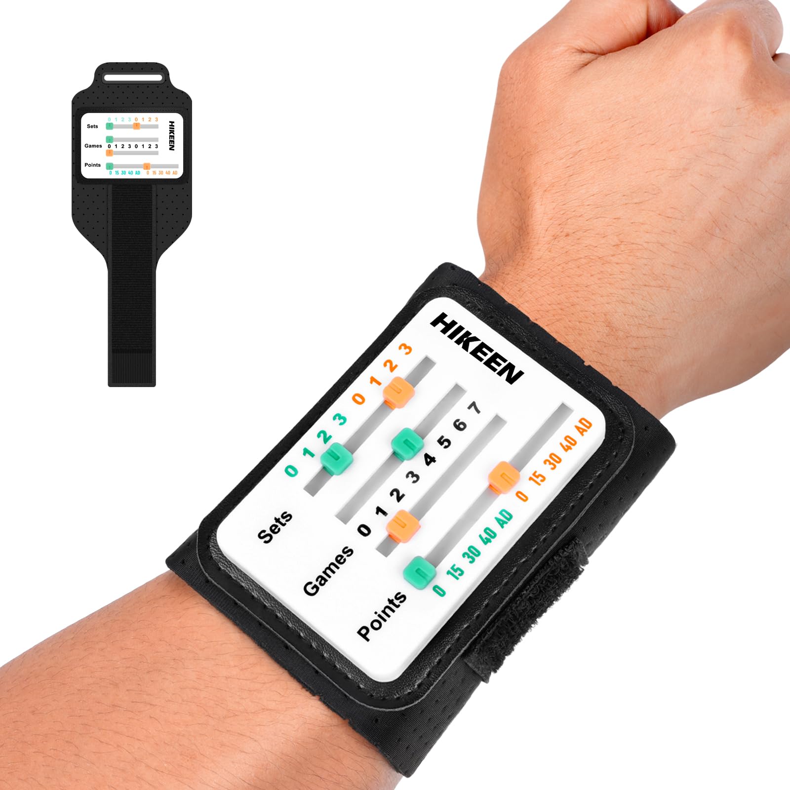 BOOSTEADY Big Screen Score Keeper for Tennis Racket and Padel,Adjustable Wrist Strap Score Board for Recording Points,Games and Sets - Glue-Free, Lightweight, Laser Engraved Numbers