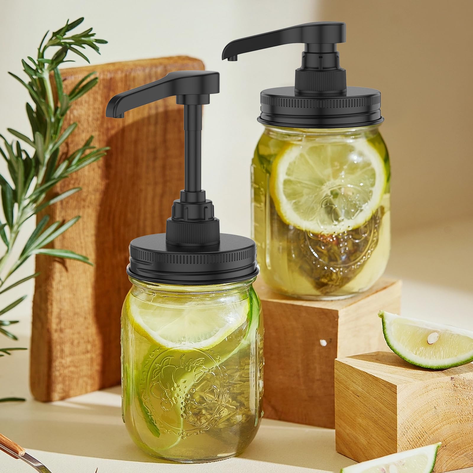 5Pcs Syrup Pump Stainless Steel Coffee Syrup Pump Dispenser for 16 oz Syrup Bottle, Black Pumps for Coffee Syrup Bottle, Honey Sauce Dispenser(Black,5)