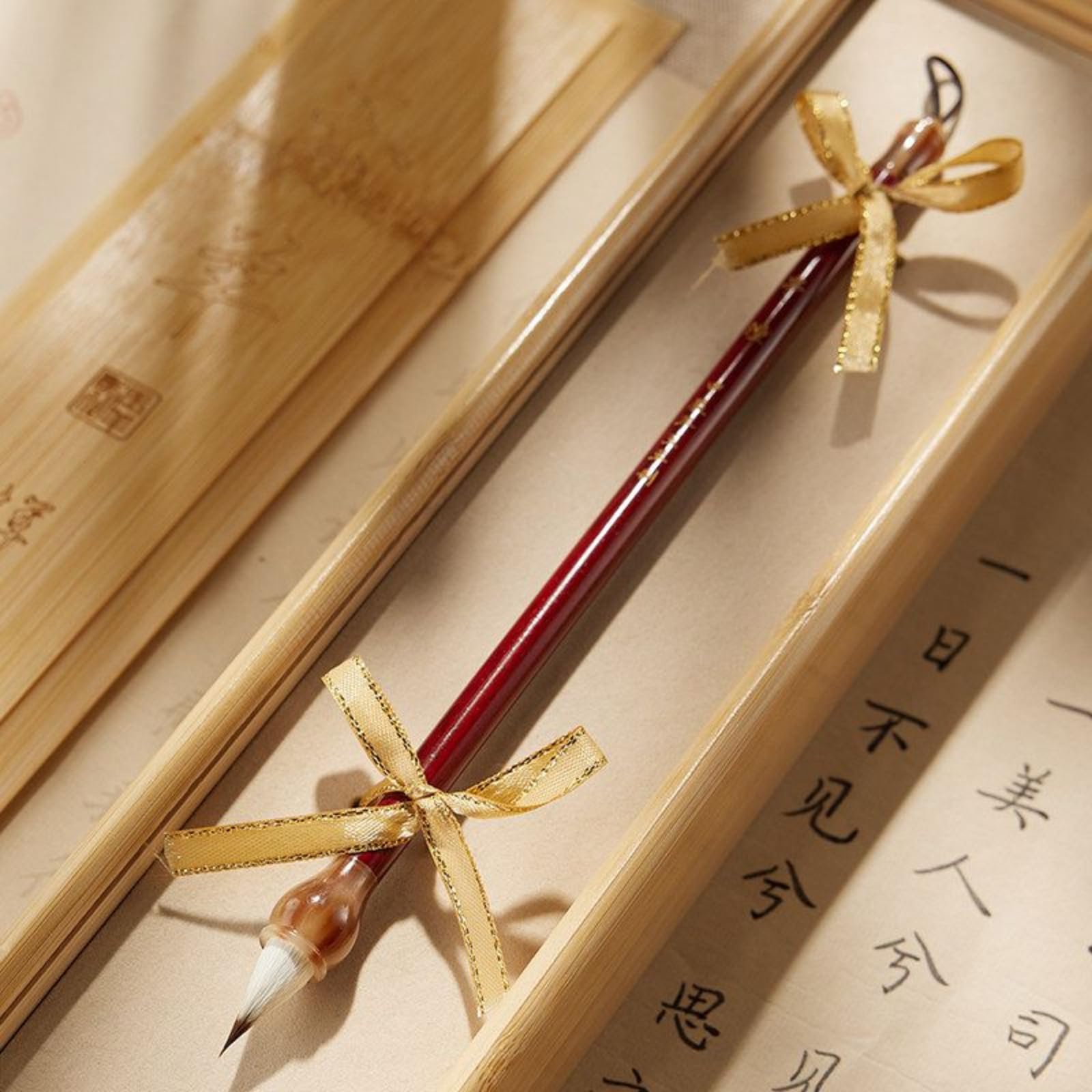 Mit Geschenkbox, Schreibpinsel, klein, normale Schrift, Kalligraphie, Laufskript, normale Schrift, Praxis, Kalligraphie-Stift