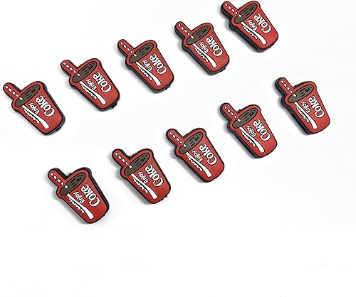 Decoendiy 20 cuentas focales de silicona, cuentas en forma de copa de dibujos animados, bonitas cuentas planas de goma, cuentas espaciadoras de