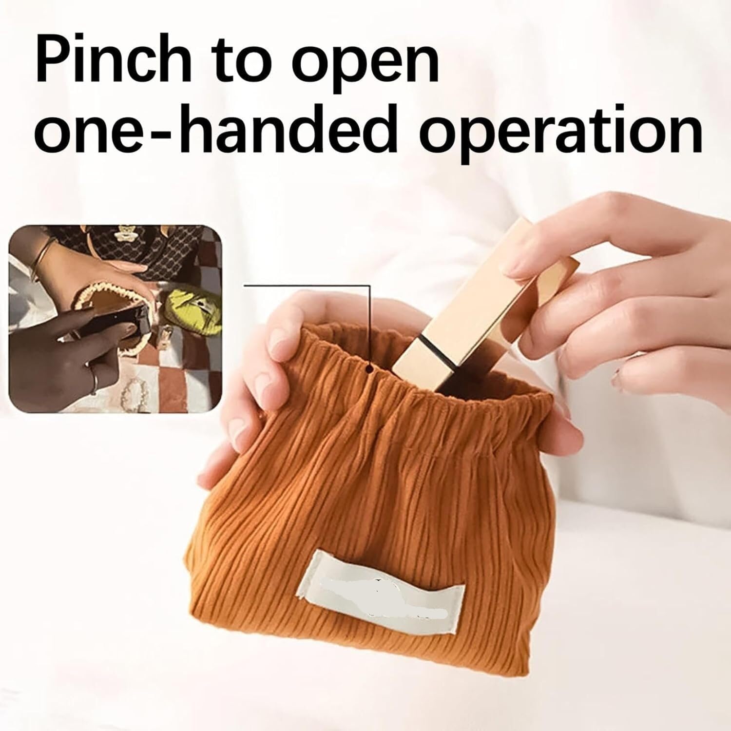 Organizzatore elastico per capelli in velluto a coste, 2 sacchetti elastici in velluto a coste, borsa per rossetto in velluto a coste, borsa elastica in velluto a coste, organizer per accessori per