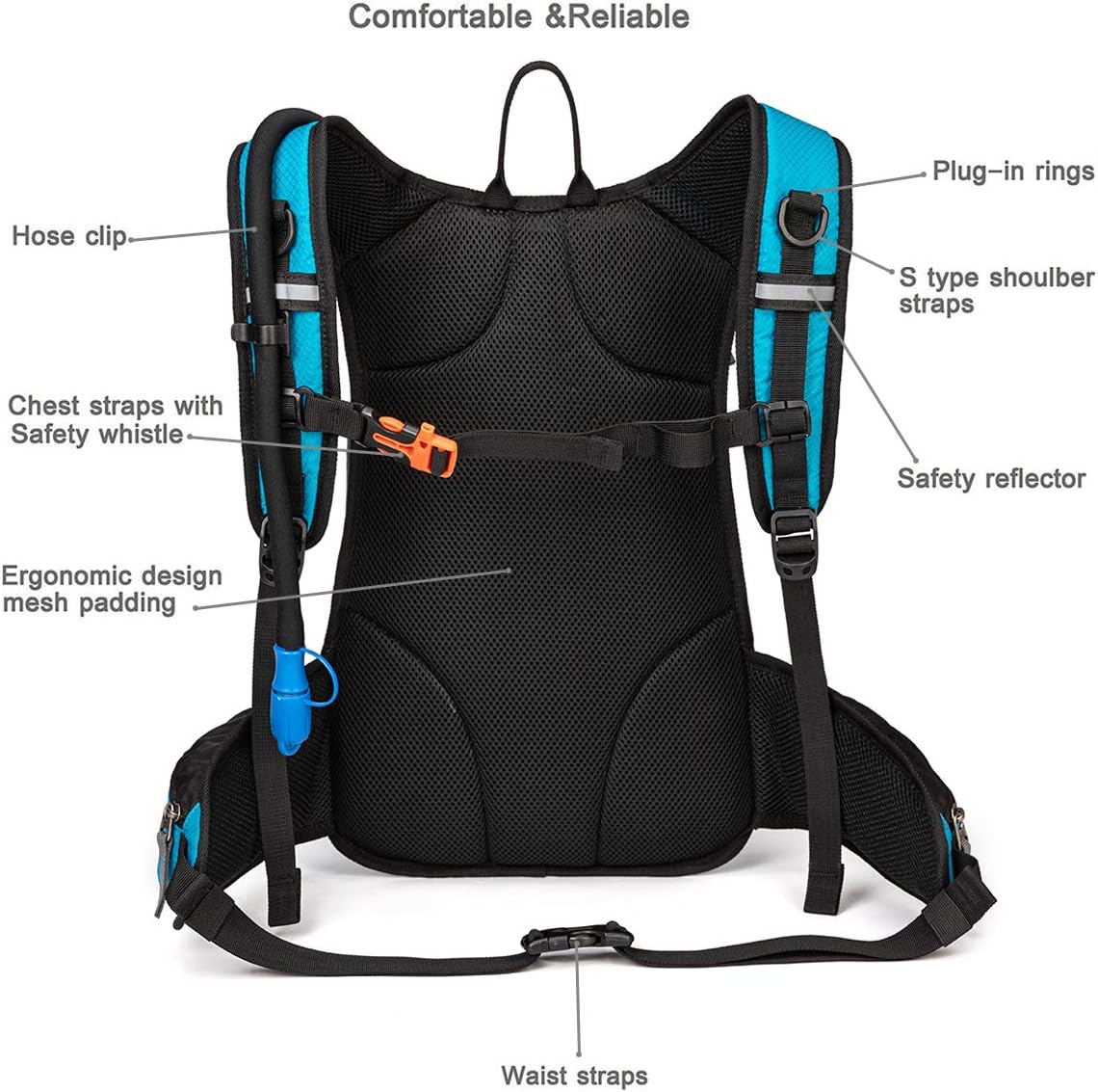 REINOS Hydration Backpack with 3L Bladder for Men & Women, Daypack with Thermal Insulation | Great for Hiking, Running, Cycling, Camping, Skiing, Outdoor Activities