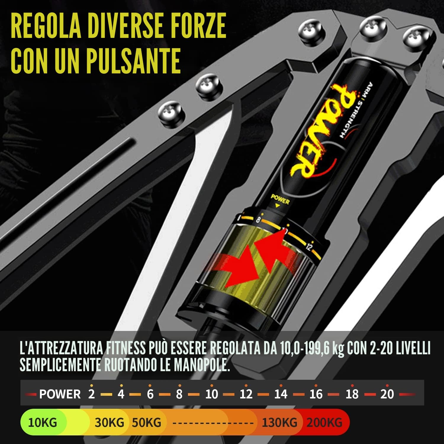 LEJIEYIN Power Twister di Potenza Idraulica Regolabile,Addestramento di Petto e Braccio Muscolo Pettorale Palestra Multifunzione Home Fitness