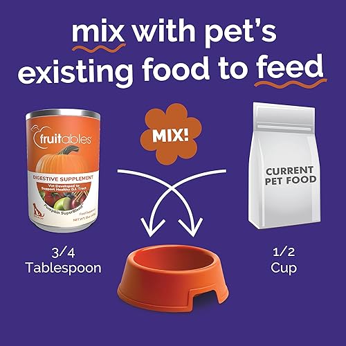 Miniatura 3 de Fruitables Suplemento digestivo de calabaza, hecho con calabaza para perros, suplemento de fibra saludable para nutrición de mascotas, 15 onzas