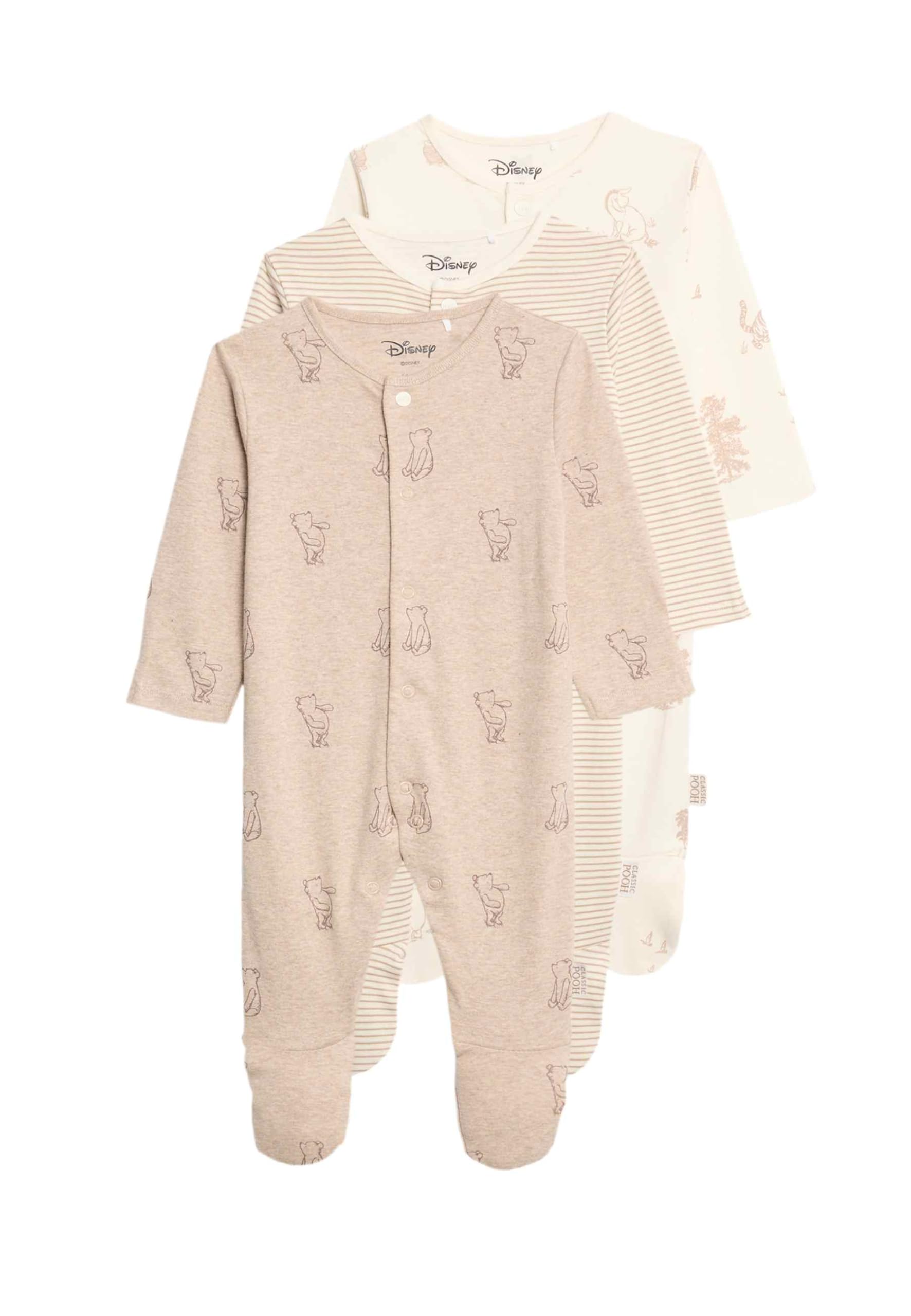 Marks & Spencer Confezione da 3 Tutine Winnie The Pooh™ in Puro Cotone Bambini Unisex
