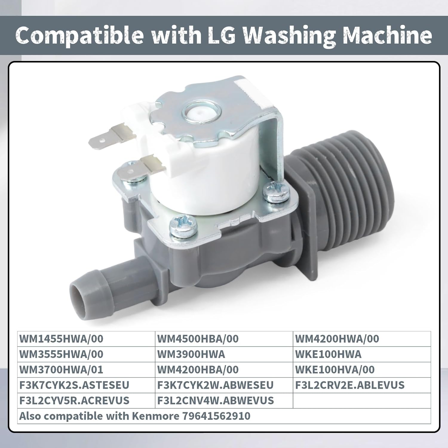 5220FR2006Z Washer Water Inlet Valve Compatible with LG WM1455HWA/00 WM3555HWA/00 WM3700HWA/01 Washing Machine Front-Load, Replace 4869491 AP6798392 PS12587933 EAP12587933