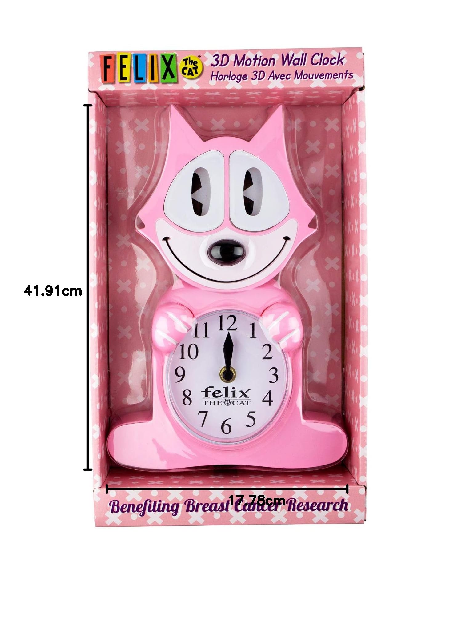 Relógio de movimento Felix The Cat - Rosa | Amazon.com.br