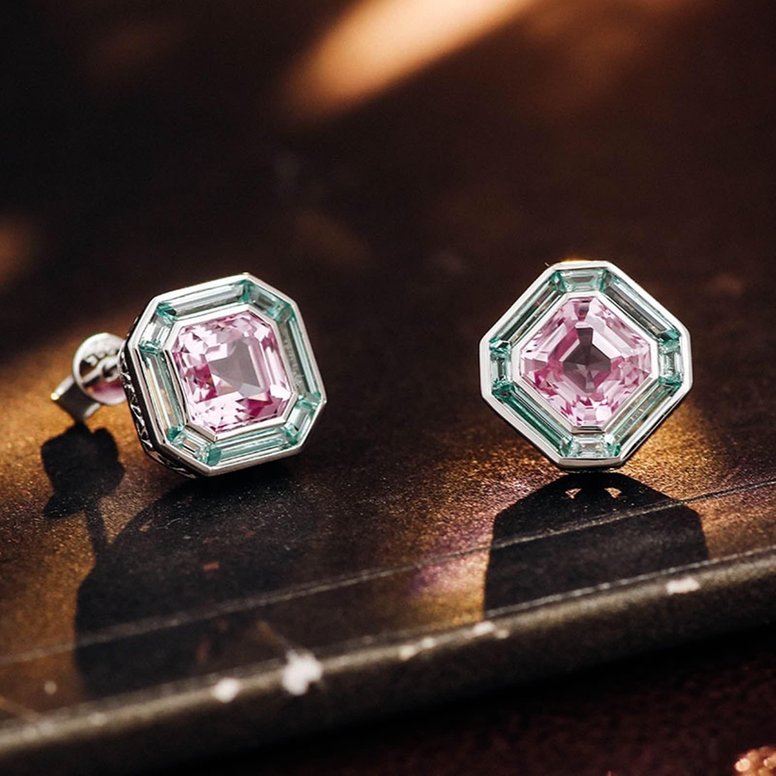 Prawdziwe kolczyki na sztyfcie, białe złoto, 9K/14K/18K, klasyczne kolczyki ze szlifem popielatym 2/3/4ct laboratoryjne, szafirowe, jasnoróżowe, niebieskie, Au 375/585/750 białe złoto, damskie