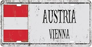 Austria License Plates Austria National Flag Vienna City License Plate Country Souvenir Gift Car Decorative Front License Plate 6X12Inch Birthday to Mom Dad