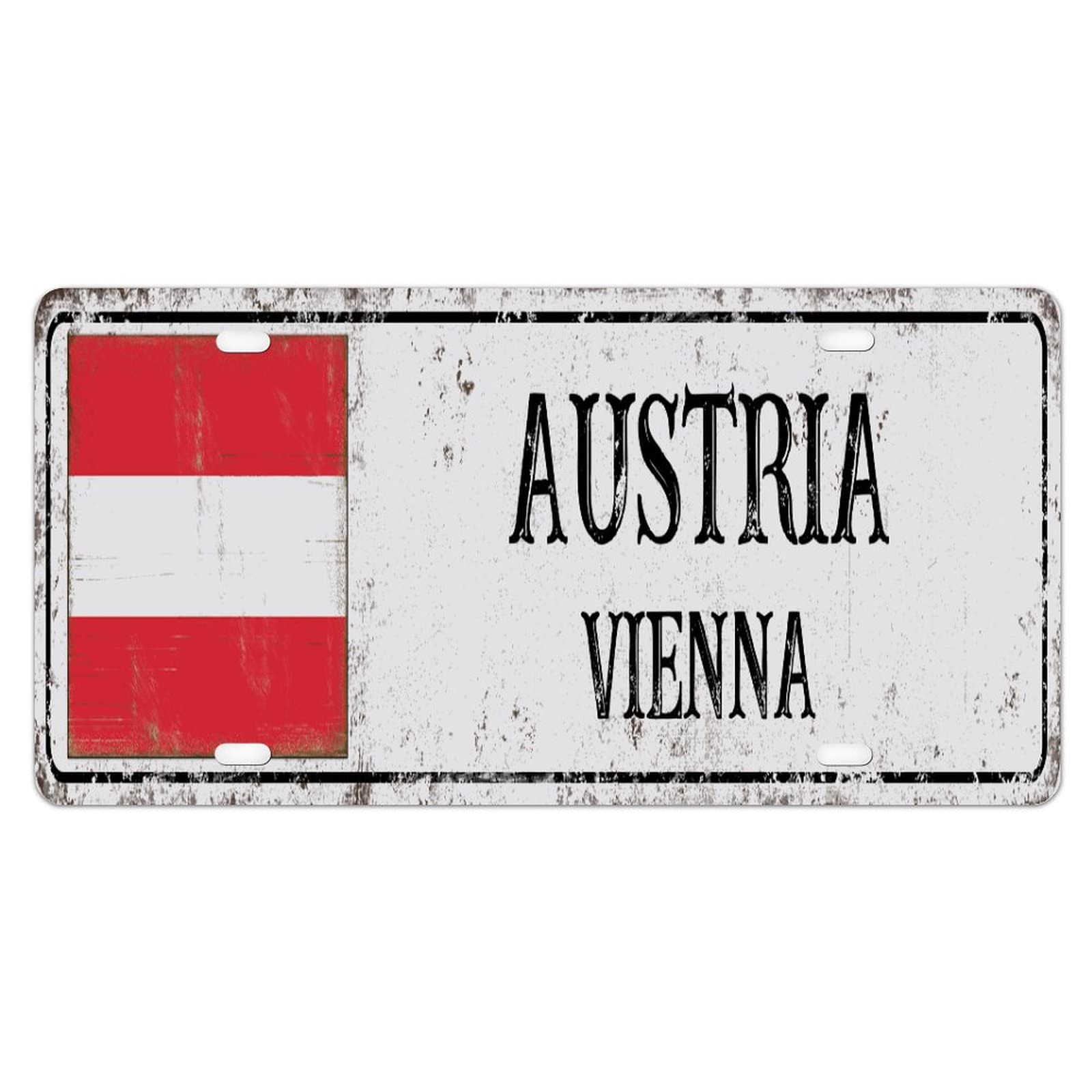 Yelacesing Women's Metalpostera7356 Austria Flag License Plate Covers Vienna Aluminum Car Metal License Plate National Flag Country Souvenir Vintage Aluminum License Plate New Car Gift To Men 8×12 Inch