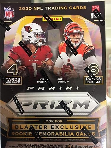 Miniatura 2 de 2020 Panini Prizm Sealed NFL Football Blaster Box - (6 Packs of 4 Cards) 24 Cards - Look for EXCLUSIVE Memorabilia Jersey cards from the top