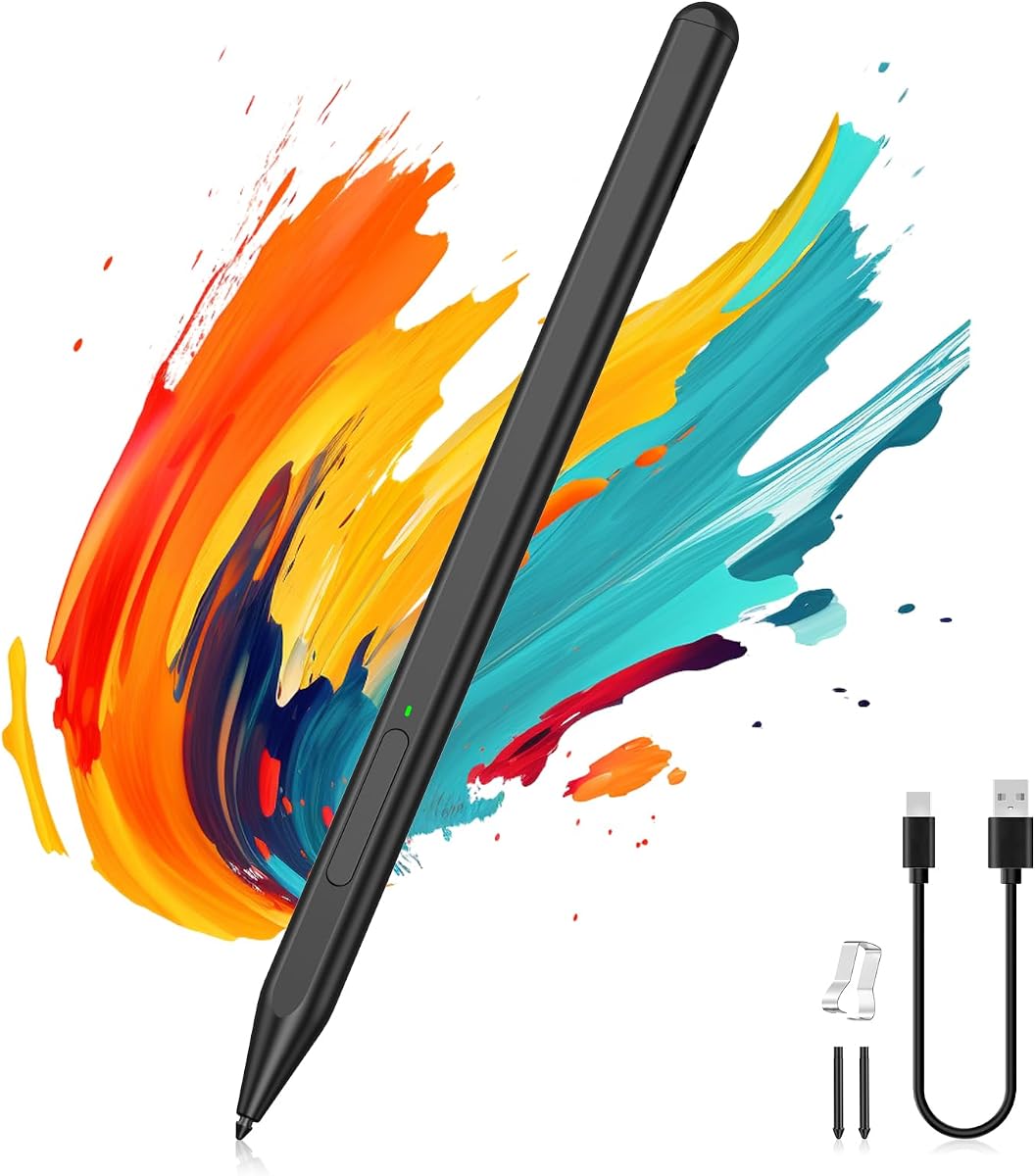 Moko Stylus Pen para Surface, lápiz óptico inclinable MPP 1.51 recargable para HP | Compatible con Microsoft Surface Pro 12-4/Go 4-1/Laptop/Studio/Book, Kobo eReaders, HP Omnibook/Envy/Pavilion/Spectre x360