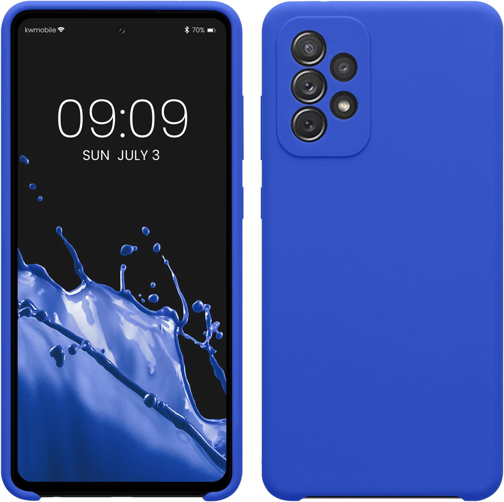 kwmobile Case Compatible with Samsung Galaxy A72 Case - TPU Silicone Phone Cover with Soft Finish - Baltic Blue