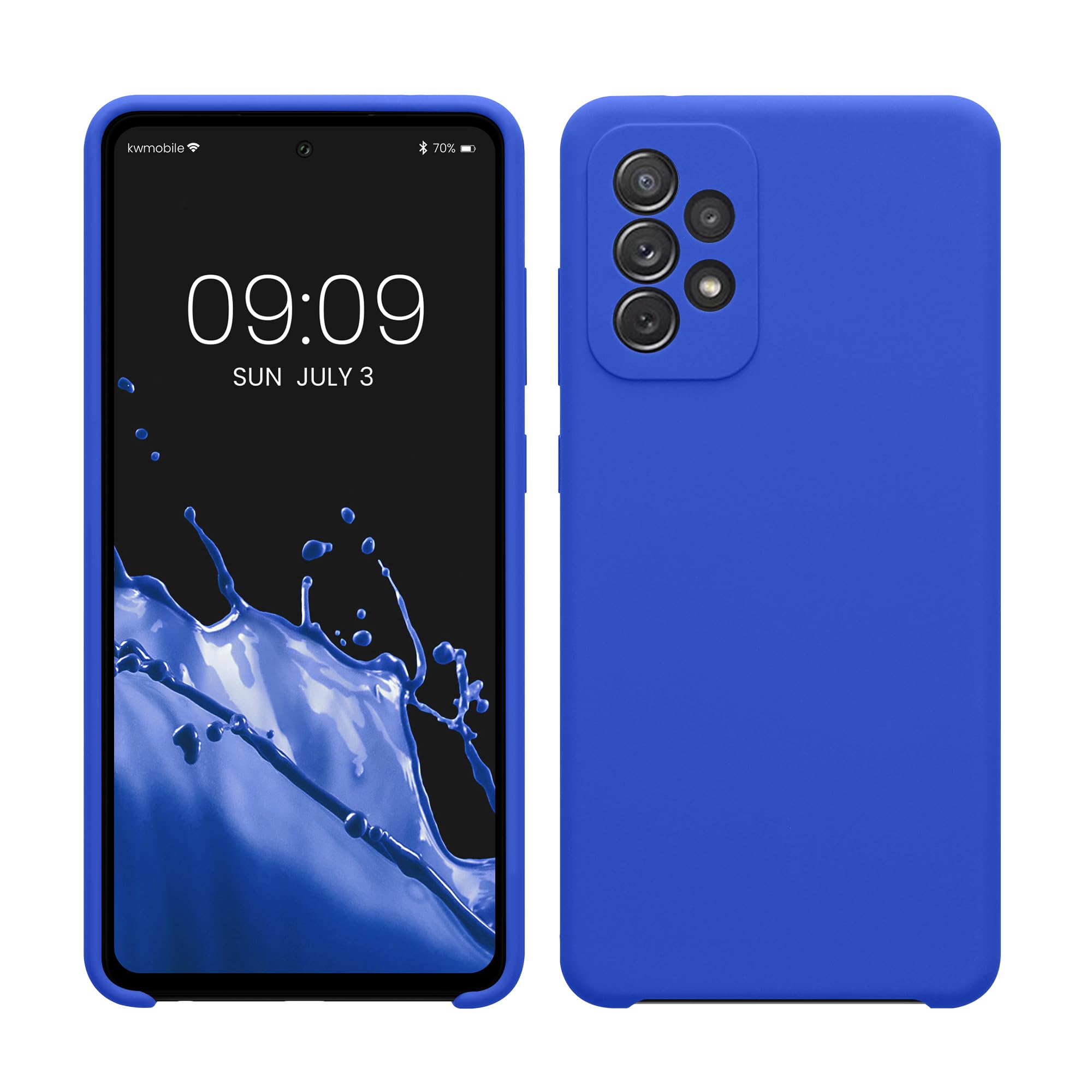 kwmobile Case Compatible with Samsung Galaxy A72 Case - TPU Silicone Phone Cover with Soft Finish - Baltic Blue