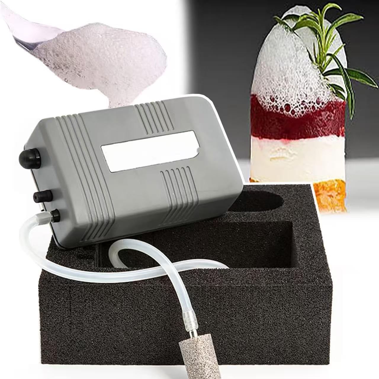 Générateur de mousse culinaire - Machine à mousse de gastronomie moléculaire pour cocktails, barbecues, desserts, plaquage alimentaire, recettes, outil de cuisine, équipement de cuisine professionnel