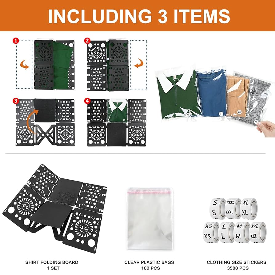 Amazon.com: BoxLegend Shirt Folding Board V3 with Shirt Bags