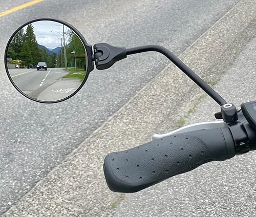 Miniatura 6 de Hafny Espejo de bicicleta eléctrica para manillar, espejo de bicicleta de gran superficie, espejo de bicicleta de vidrio de grado automotriz HD,