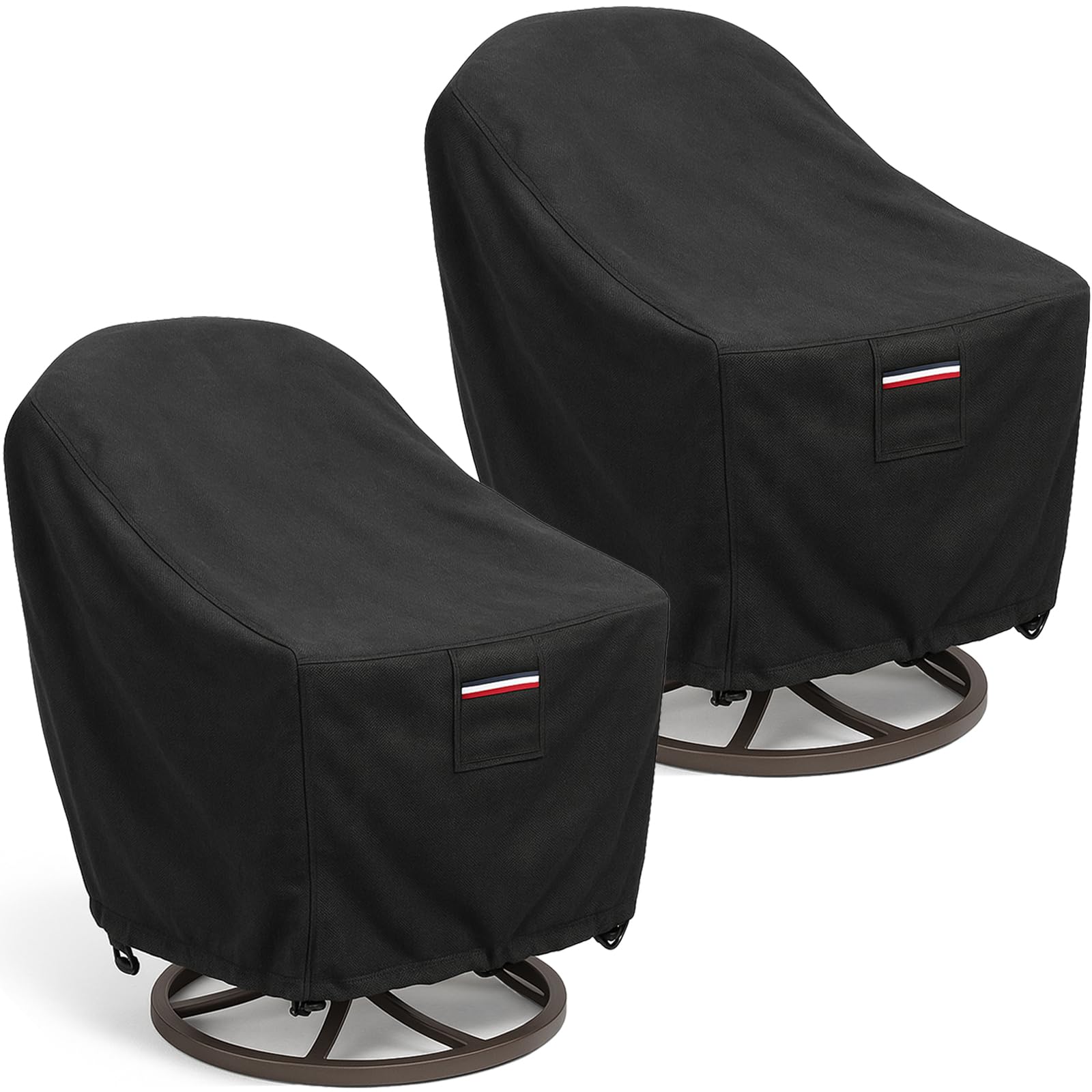 Waterproof Patio Chair Covers, 26W x 27D x 34.3H inches Heavy Duty Outdoor Furniture Protection Cover Weather Resistant 600D Oxford 2-Pack, Black
