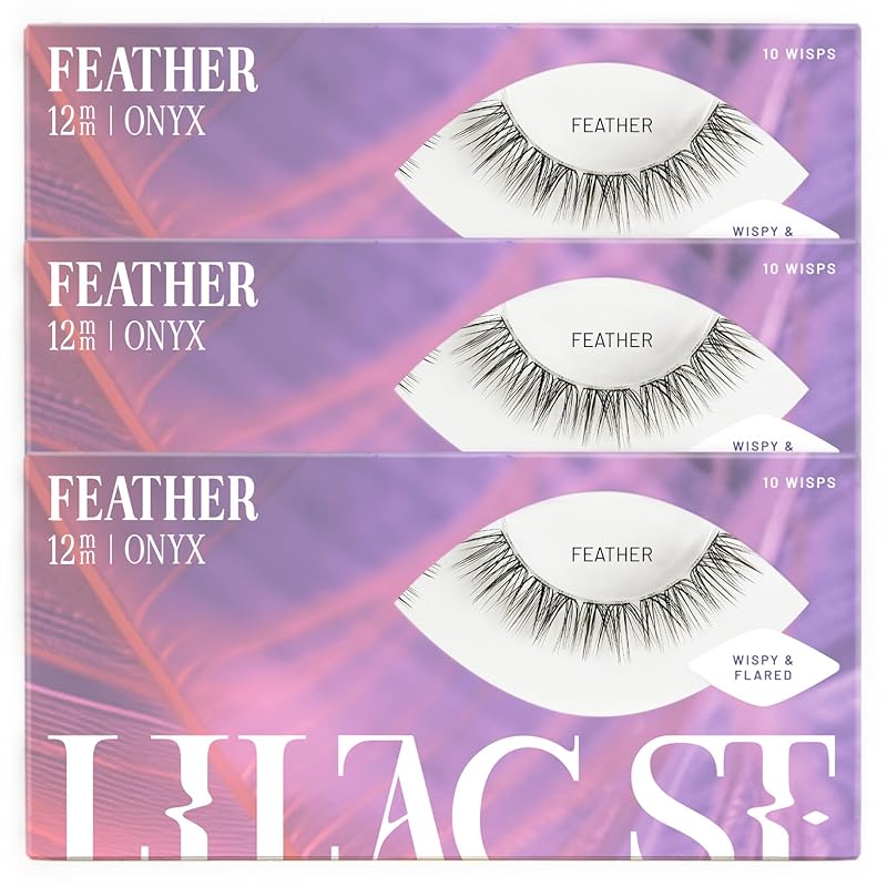 Lilac St Cílios Postiços em Tufos Feather 12 mm, Pacote com 3