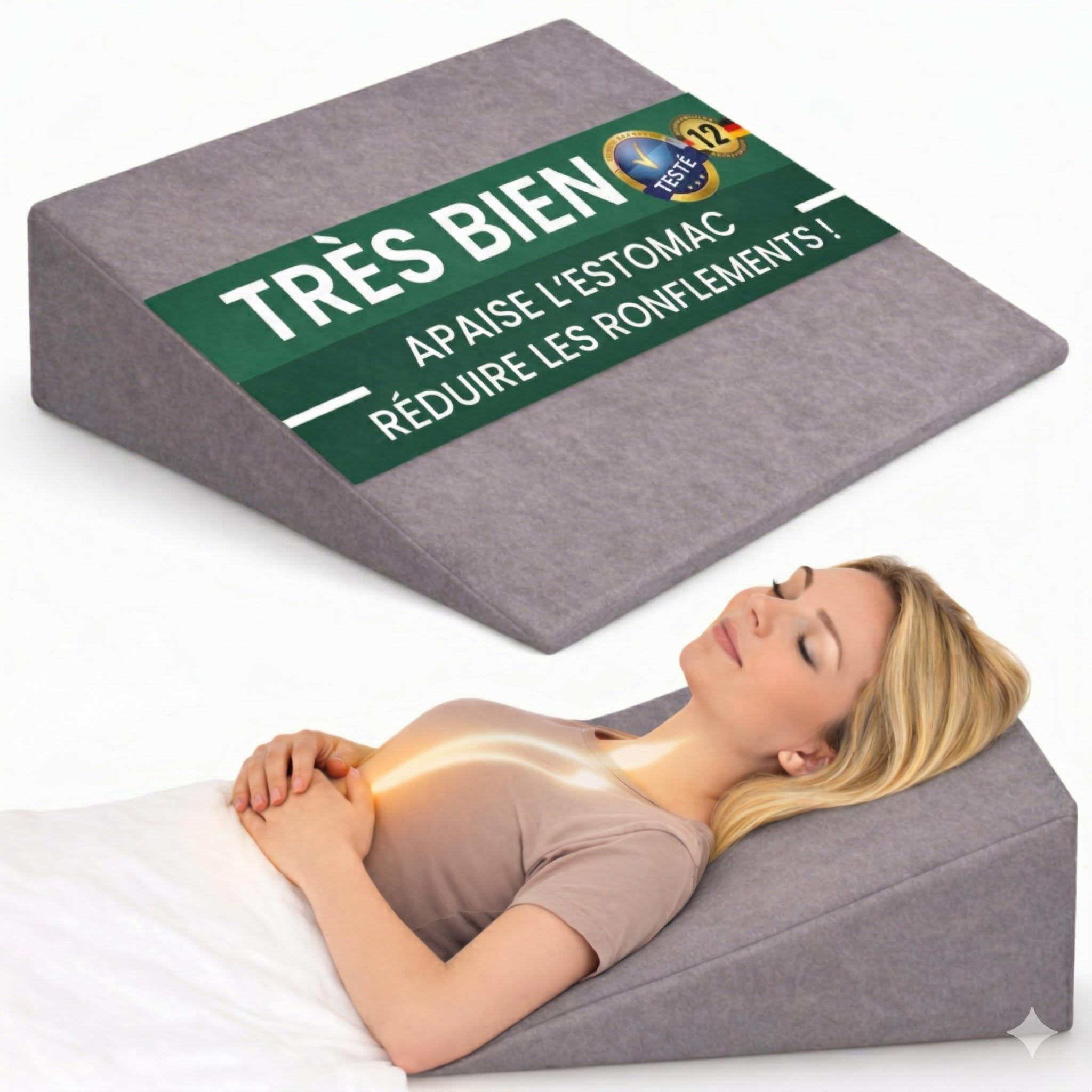 DYNMC you Coussin cale 80 cm – Soutien Ergonomique pour lit, canapé, Dos, Jambes ou Assise – Coussin Confortable pour Adultes (Gris, 80 cm)