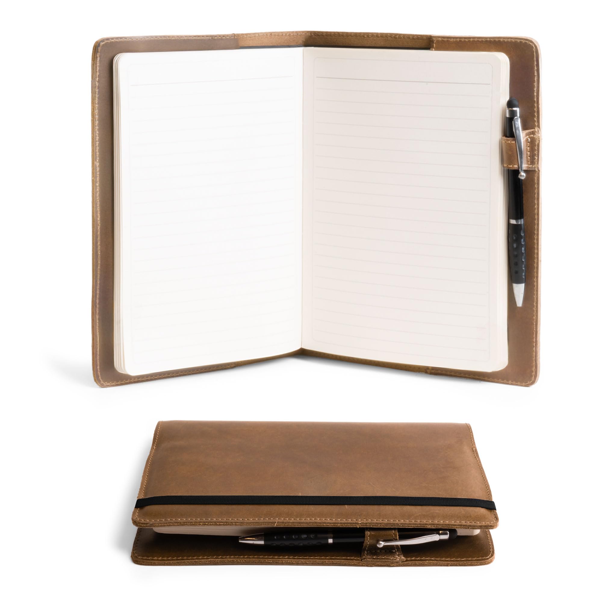 Hide & Drink, Case for Hardcover Leuchtturm A5 (5.75 x 8.25 in.) Notebook, Protective Cover for Journal, Personal Planner, Full Grain Leather, Handmade Writing Accessory (Single Malt Mahogany, A5)