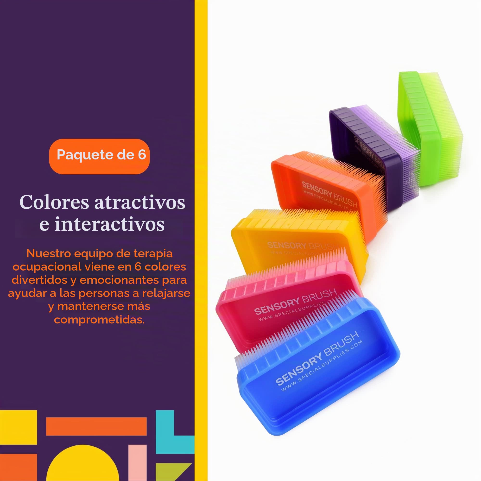 Special Supplies Cepillo sensorial para terapia terapéutica para cepillado ocupacional y sensorial, herramientas estimulantes y calmantes para niños y adultos, cerdas suaves y flexibles, sin látex