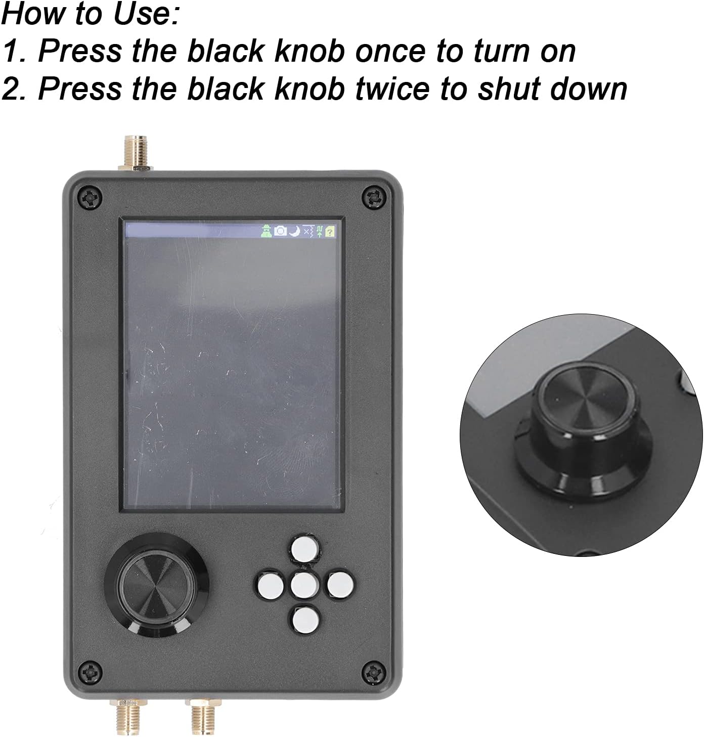 Diydeg SDR Radio Receiver, 1MHz‑6GHz Full Featured Software Radio Receiver with 3.5mm Audio Jack & PPM Calibration, Aluminum Alloy SDR Receiver Kit Built in 2000mAh Battery for PortaPack H2(Black)