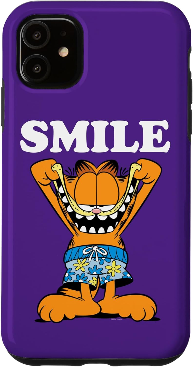 Garfield Classic Mouth Stretched Teeth Smile Summer Beach Case for iPhone 11