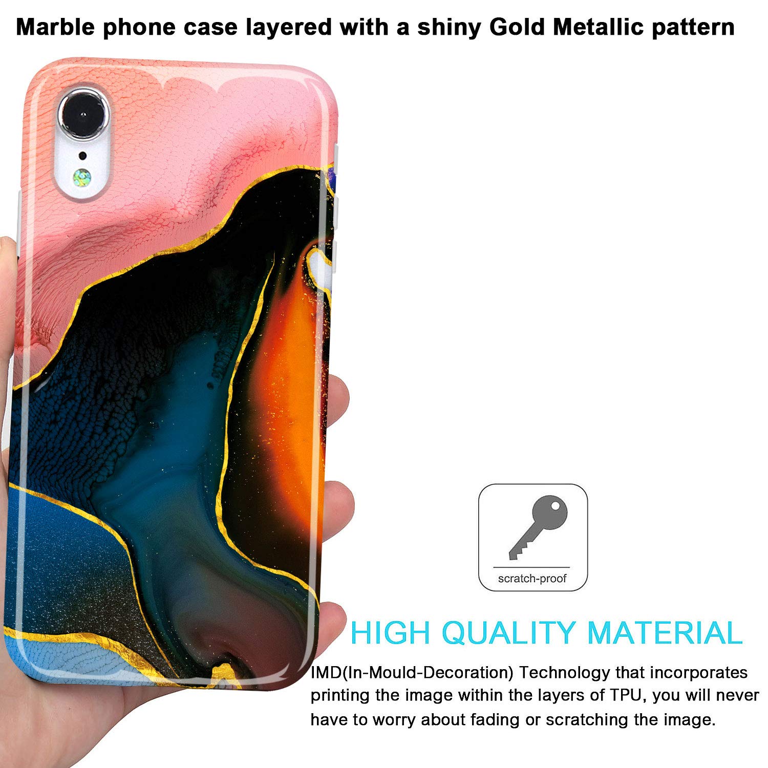 Custodia In Silicone Compatibile Con IPhone 14 Pro (6.1) Design Marmo